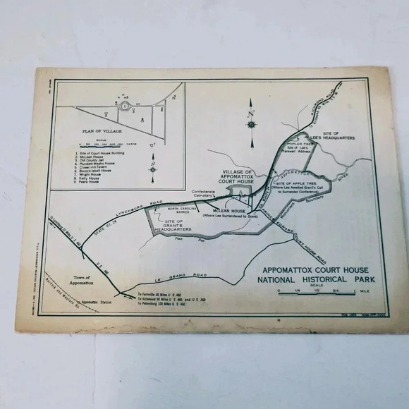 Appomattox Court House Brochure Virginia National Historical Park Vintage 1961 - Picture 2 of 2